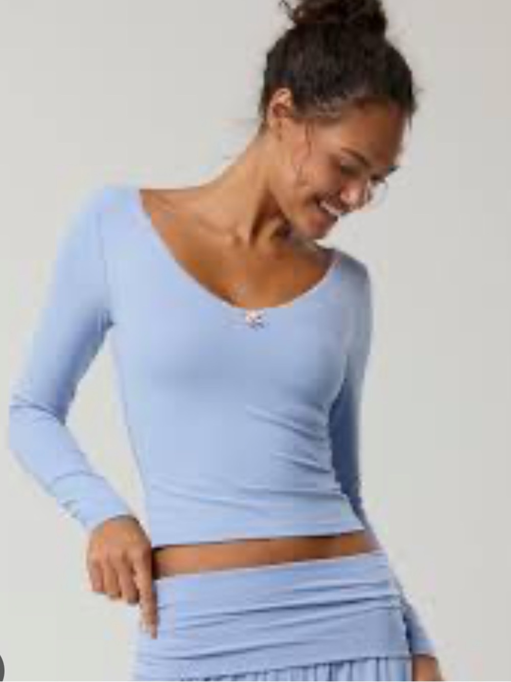 NWT AERIE RIB OPEN VNECK LONGSLEEVE